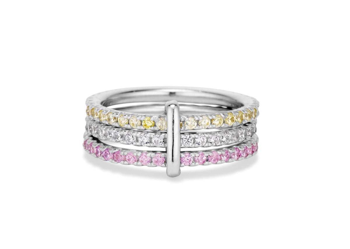 TRIO PAVE LOCK RING