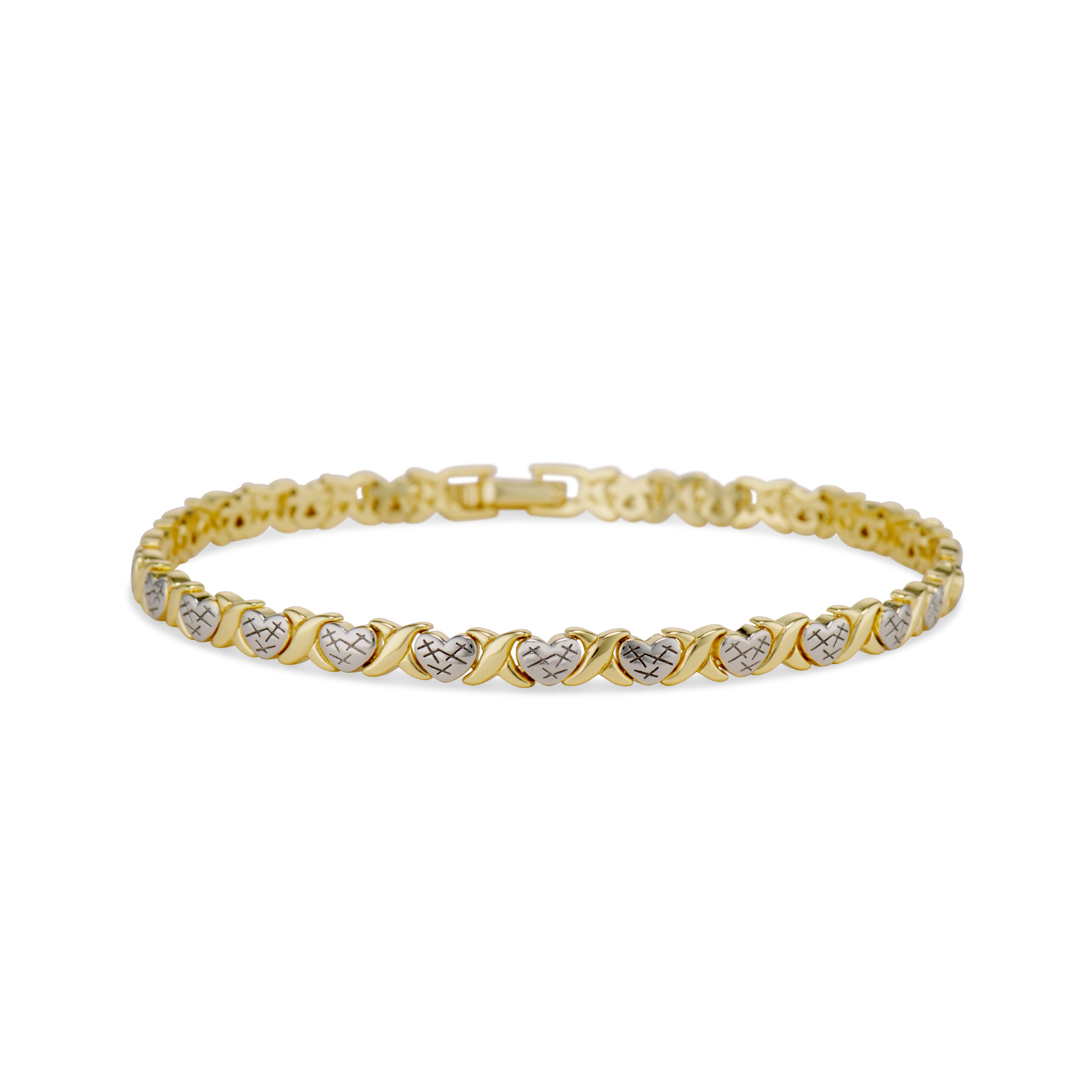 Two-Tone XOXO Bracelet in Gold | EP Jewels – ep jewels