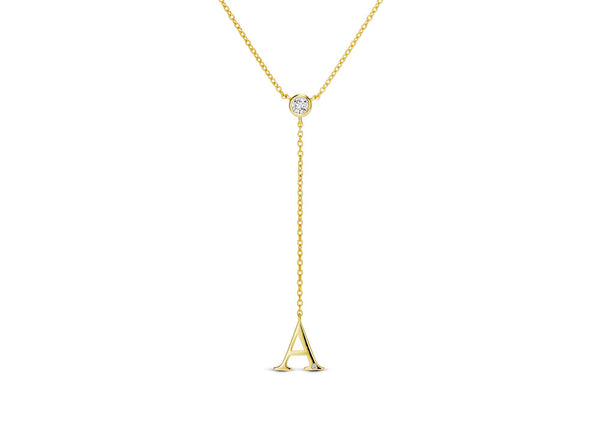 LARIAT LETTER NECKLACE – EP JEWELS
