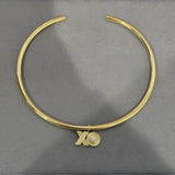 Ribbed Initial Cuff Nameplate Pendant