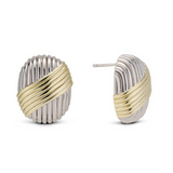 Two-Tone Ribbed Earring