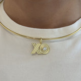 Ribbed Initial Cuff Nameplate Pendant