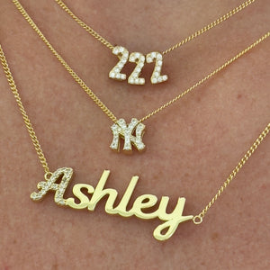 CZ MINI NY YANKEES NECKLACE