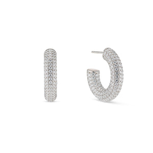 CHUNKY PAVE HOOP EARRING