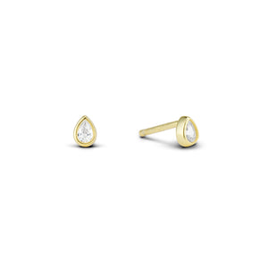 CZ RAINDROP STUD EARRING