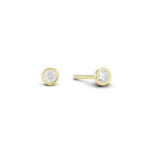 CZ GOLD STUD EARRING