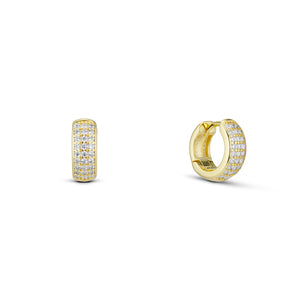 CZ CLASSIC HUGGIE HOOP EARRING