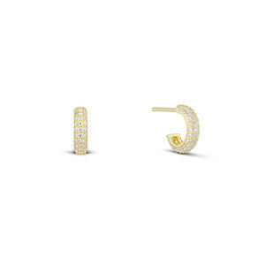 MINI ICED PAVE HOOP EARRING