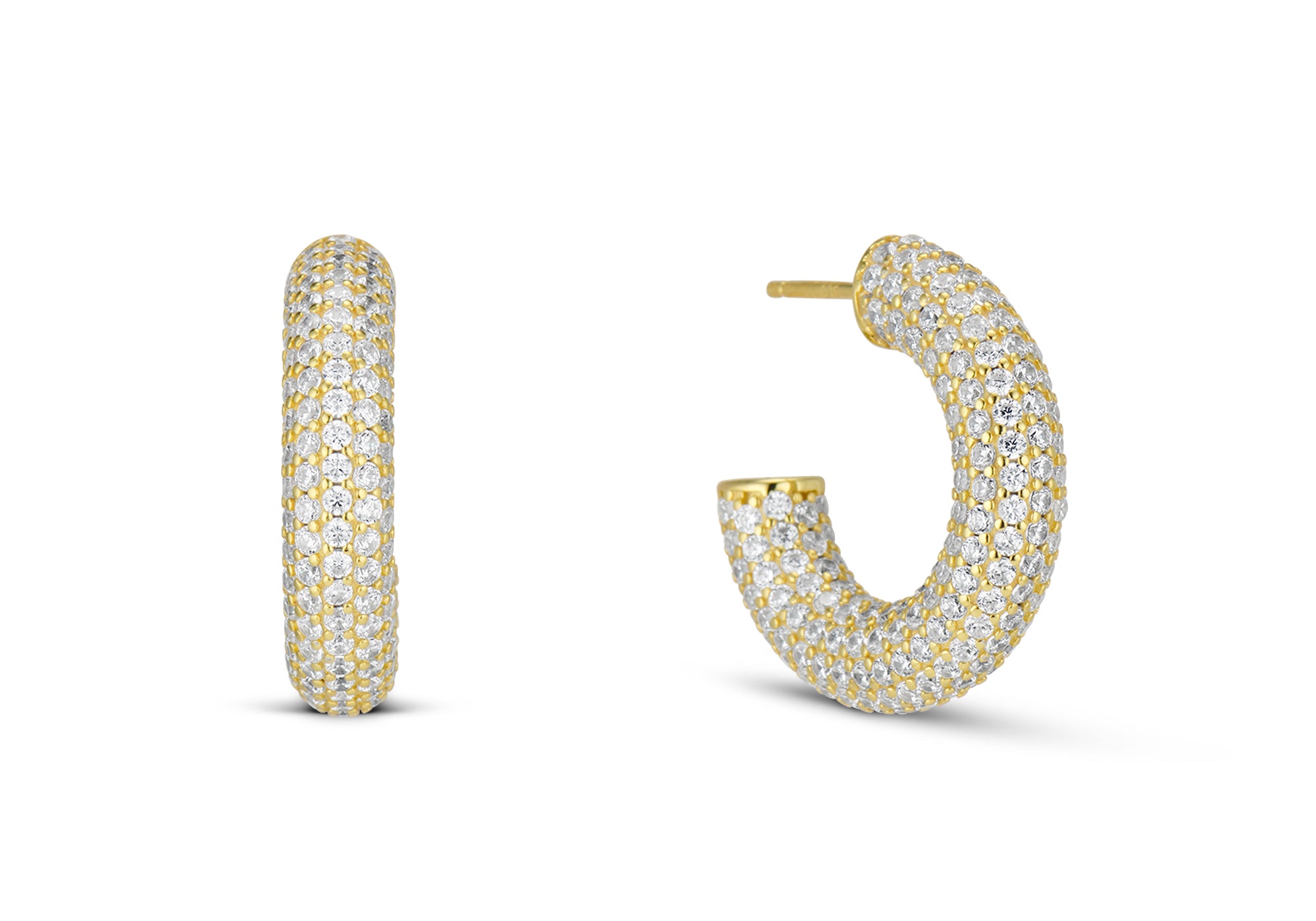 Chunky Pave Hoop Earring|EP Jewels