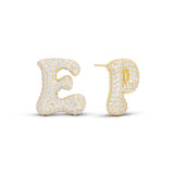 Iced Jumbo Letter Earring - Single