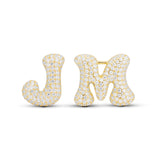Iced Jumbo Letter Earring - Single
