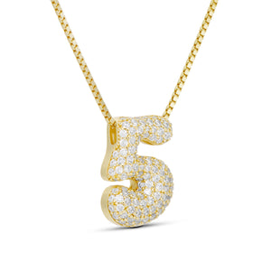 ICED JUMBO NUMBER NECKLACE