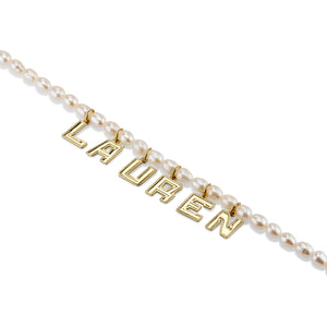 PEARLY NAMEPLATE NECKLACE