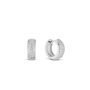 CZ CLASSIC HUGGIE HOOP EARRING