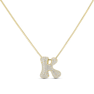 ICED MEDIUM JUMBO LETTER NECKLACE