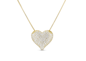 ICED JUMBO HEART NECKLACE