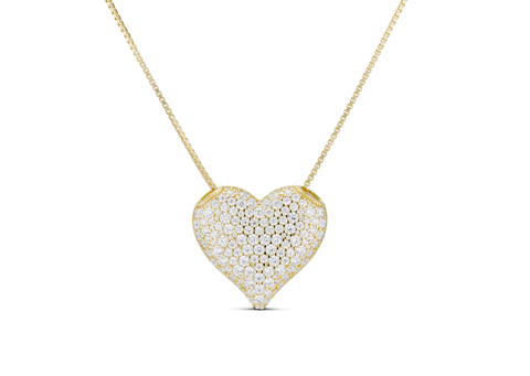 ICED JUMBO HEART NECKLACE