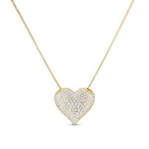 ICED JUMBO HEART NECKLACE