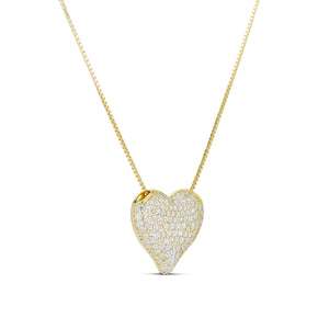 ICED JUMBO HEART NECKLACE