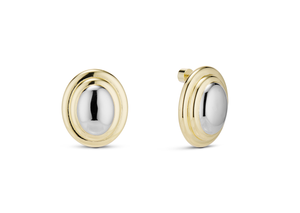 OVAL ECLIPSE TWO-TONE EARRING