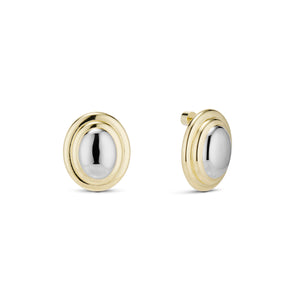 OVAL ECLIPSE TWO-TONE EARRING