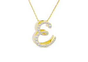 ICED JUMBO SCRIPT LETTER NECKLACE