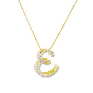 ICED JUMBO SCRIPT LETTER NECKLACE