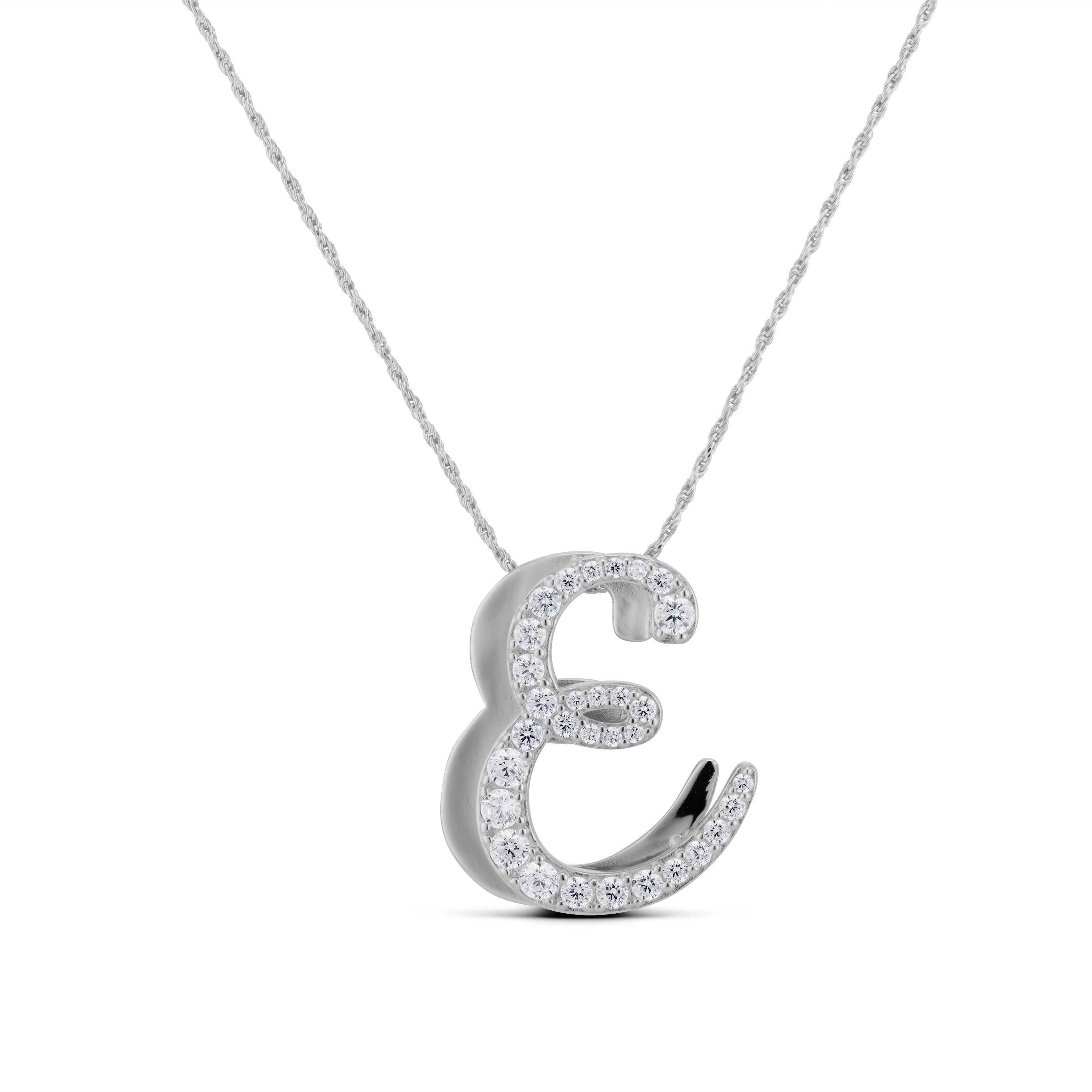 ICED JUMBO SCRIPT LETTER NECKLACE