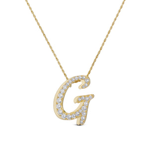 ICED JUMBO SCRIPT LETTER NECKLACE