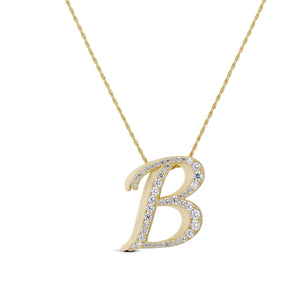 ICED JUMBO SCRIPT LETTER NECKLACE