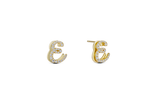 ICED BABY SCRIPT LETTER EARRING