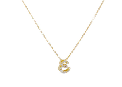 ICED BABY SCRIPT LETTER NECKLACE *SHIPS BY OCT 8th*