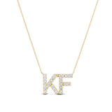 CZ Initial Nameplate Necklace