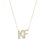 CZ Initial Nameplate Necklace