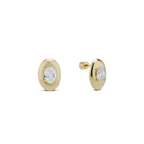 Oval CZ Dome Earring