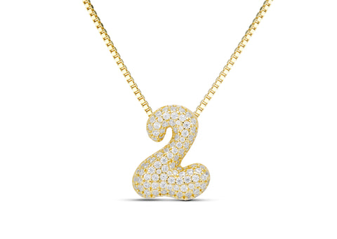 ICED JUMBO NUMBER NECKLACE