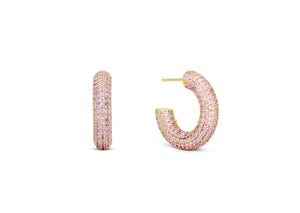 SOPHIA PINK PAVE HOOP EARRING