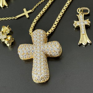 ICED JUMBO CROSS NECKLACE