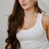 CZ Initial Nameplate Necklace