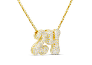 ICED JUMBO DOUBLE DIGIT NUMBER NECKLACE