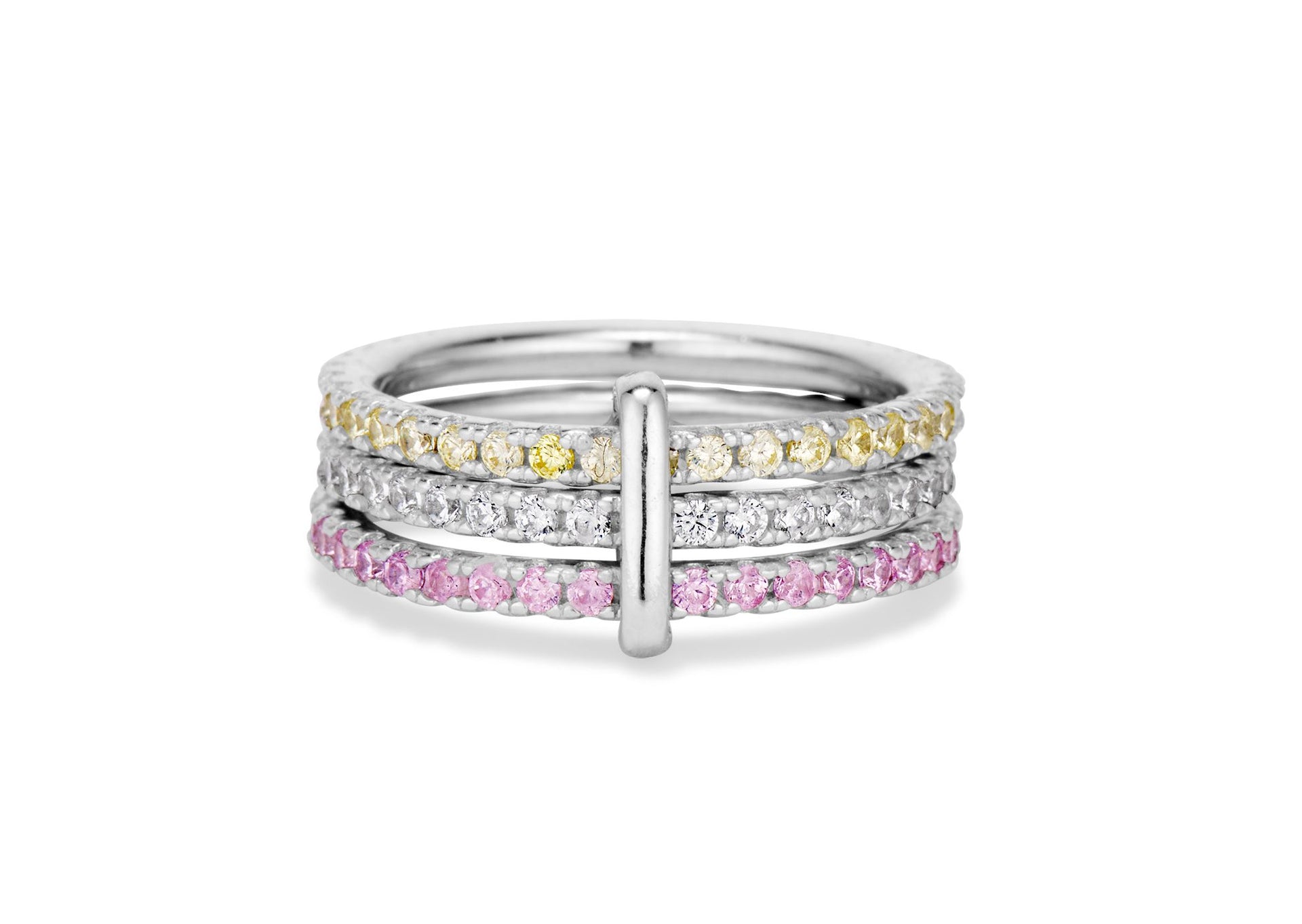 Trio Pave Lock Ring