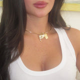 Ribbed Initial Cuff Nameplate Pendant