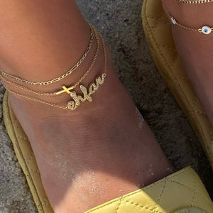 SIDEWAYS CROSS ANKLET