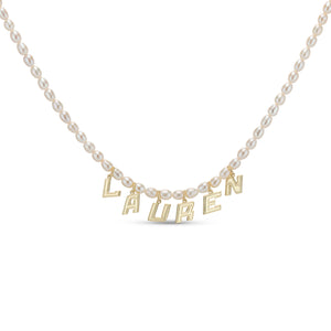 PEARLY NAMEPLATE NECKLACE