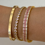 Delaney Pink Tennis Bracelet