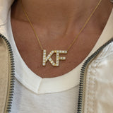 CZ Initial Nameplate Necklace