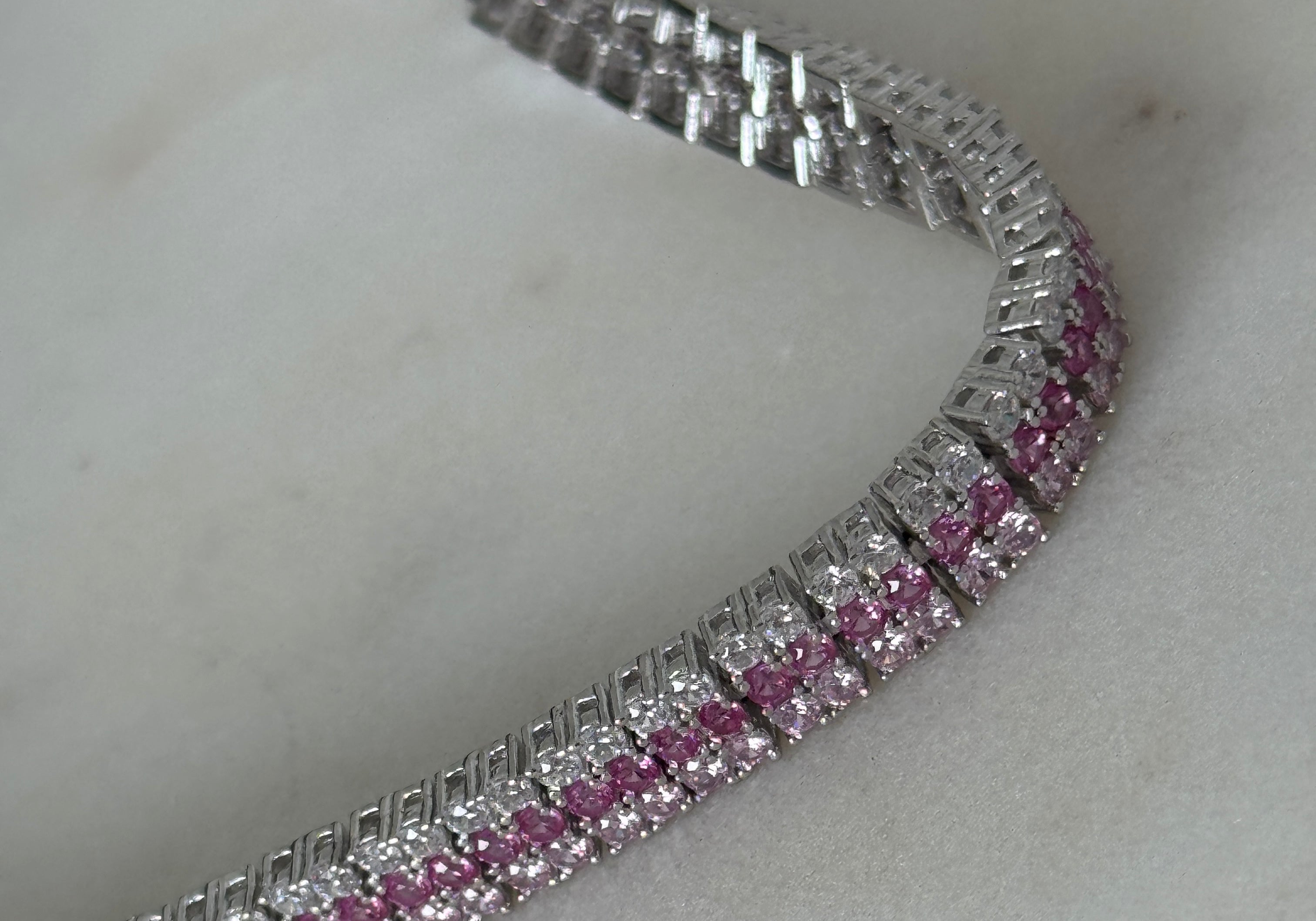 Delaney Pink Tennis Bracelet