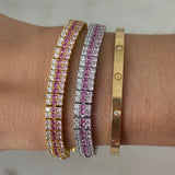 Delaney Pink Tennis Bracelet