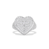 Cz Pave Puff Heart Ring