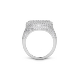 Cz Pave Puff Heart Ring